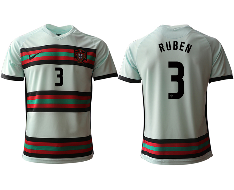 Men 2021 European Cup Portugal away aaa version grey #3 Soccer Jersey